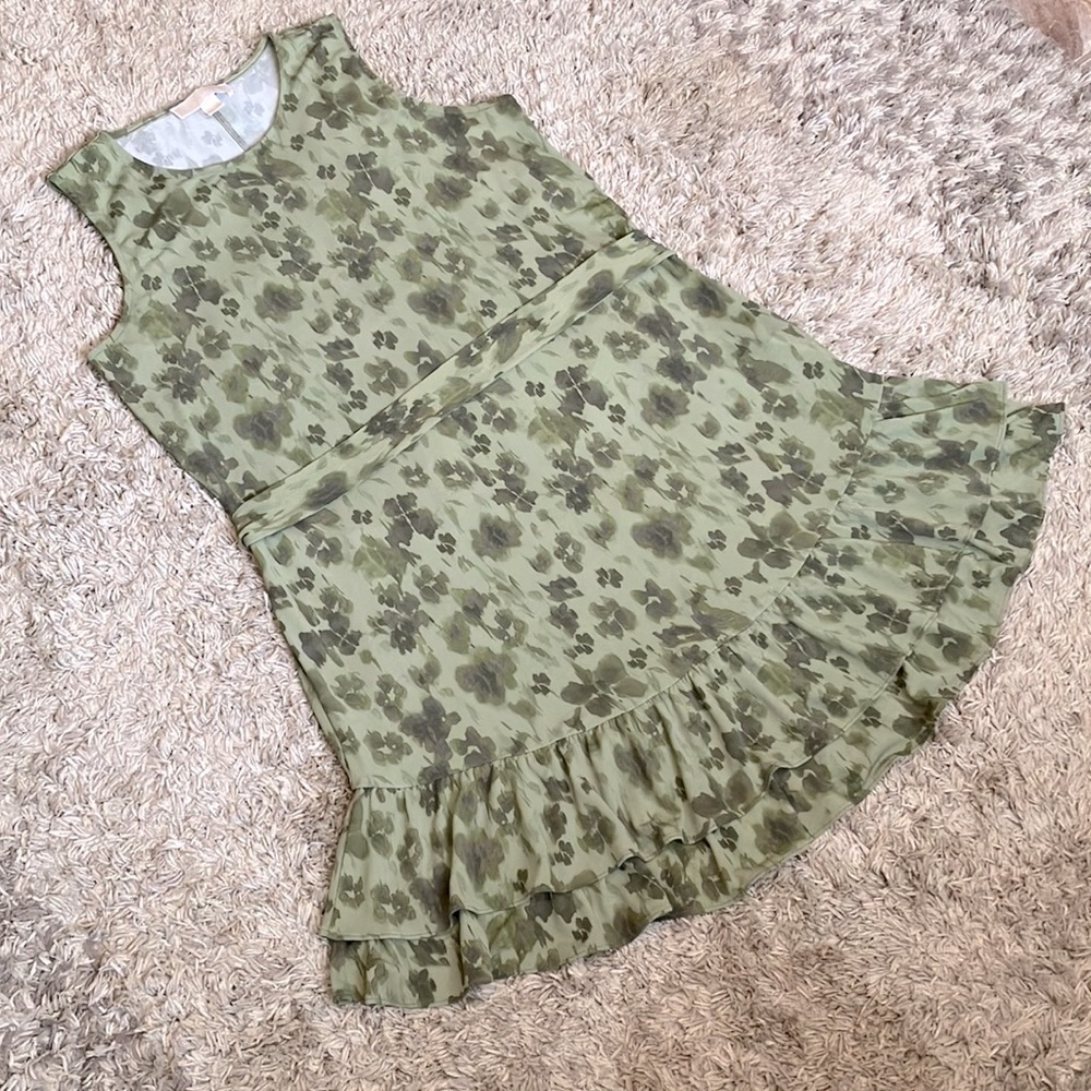 Michael Kors Green Printed Womens Dress